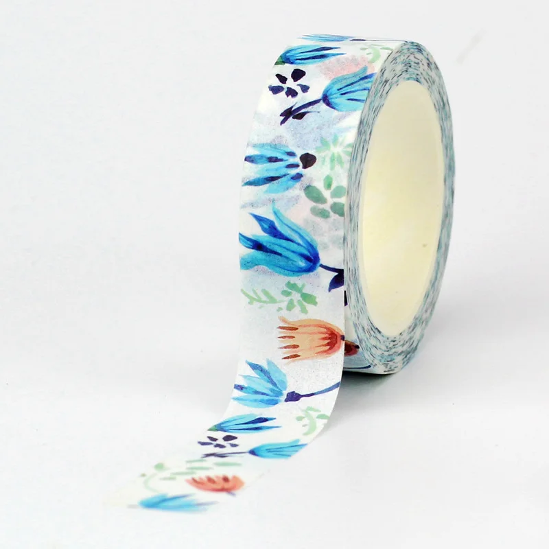 NEW 1PC Decorative Beautiful Floral Leaves Washi Tape Set DIY Scrapbooking Journaling Adhesive Masking Tape Cute Papeleria 6