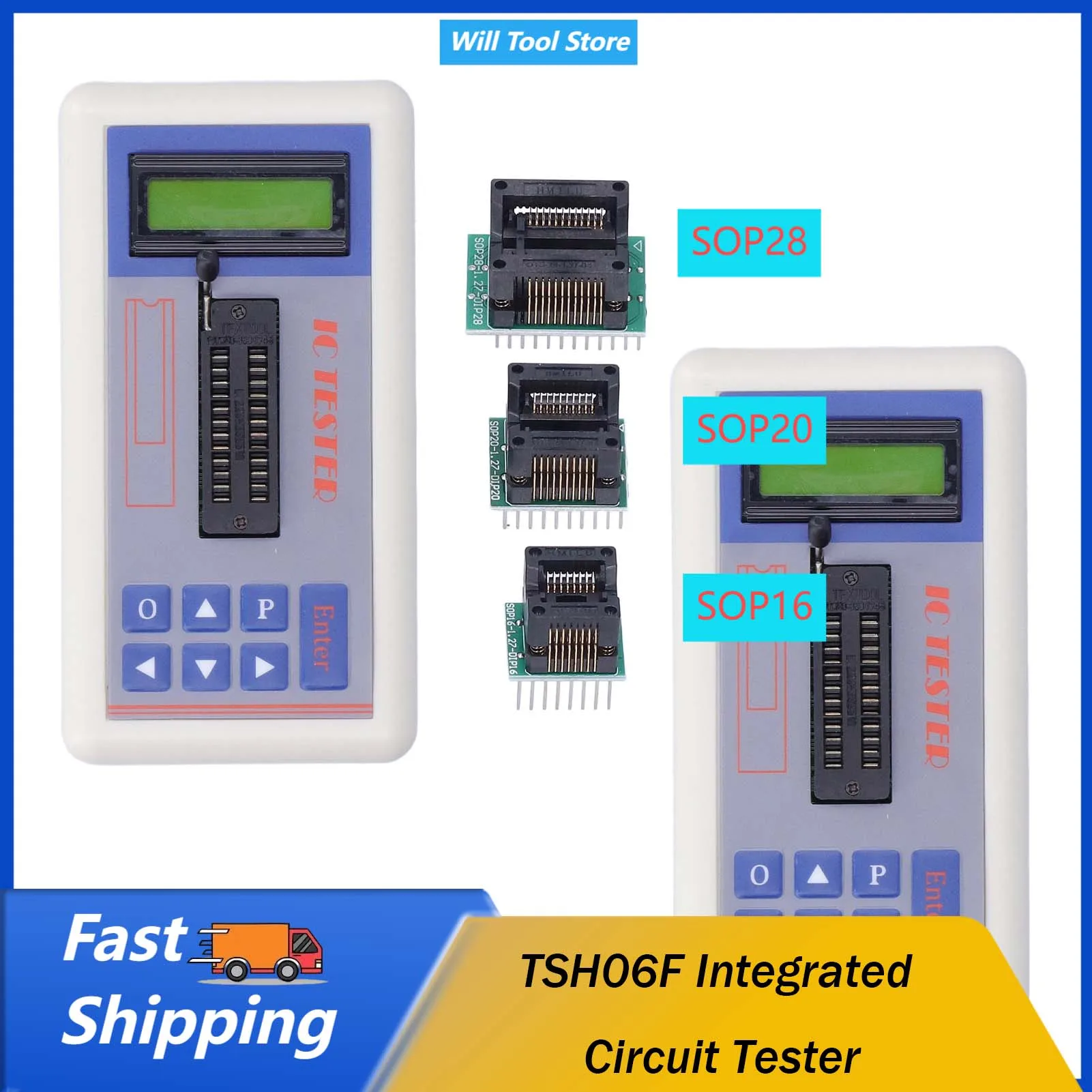 TSH‑06F Integrated Circuit Tester IC Transistor Meter with 5V 3.3V AUTO ...