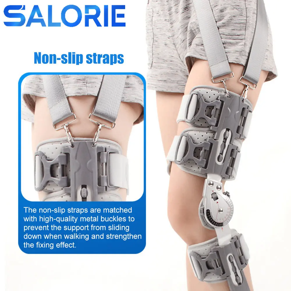 Professional Medical Grade Adjustable Hinged Knee Leg Brace Support For