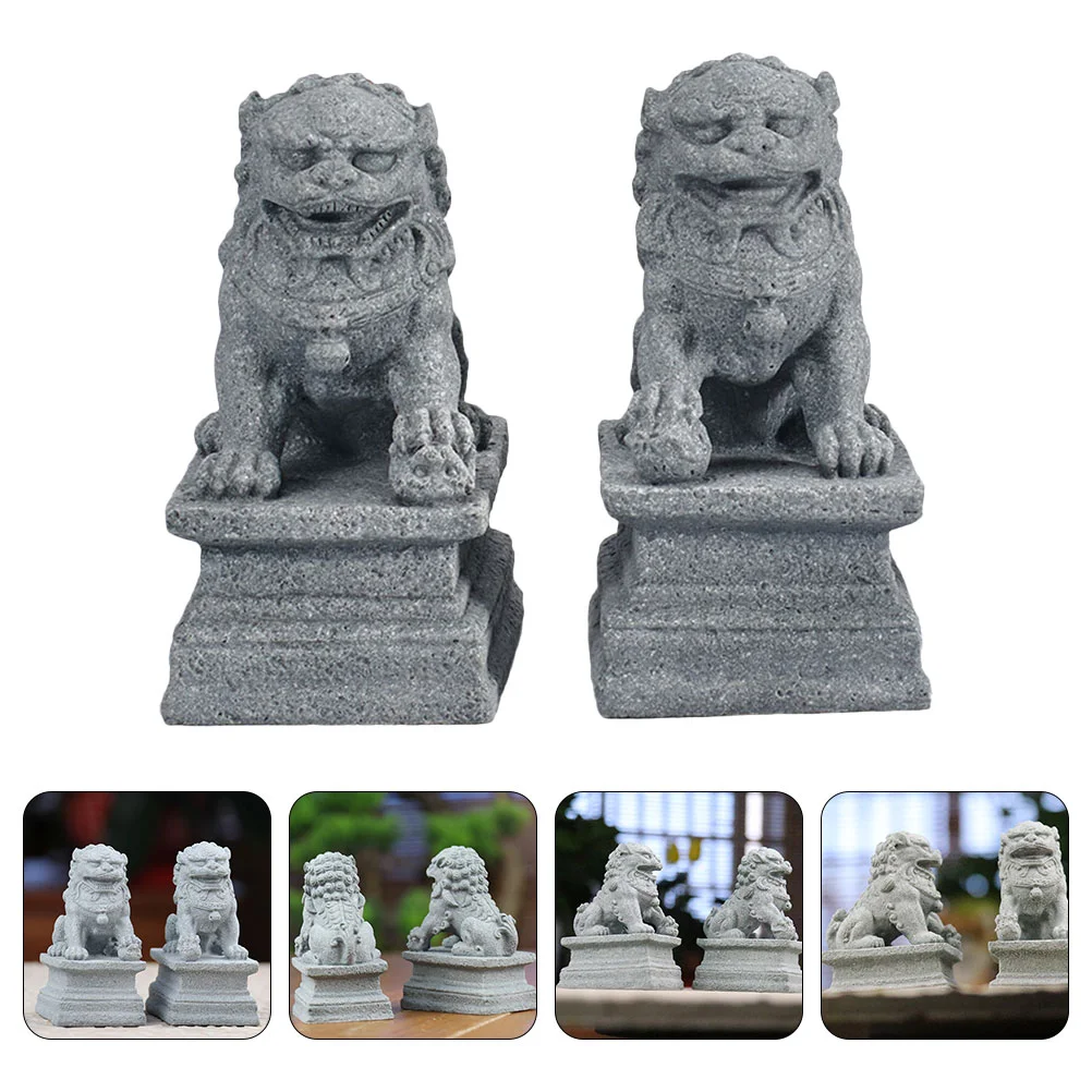 

Lion Statue Feng Statues Shui Foo Guardian Dogs Mini Stone Lion Decor Chinese Style Lion Statue Desktop Feng Shui Adornment