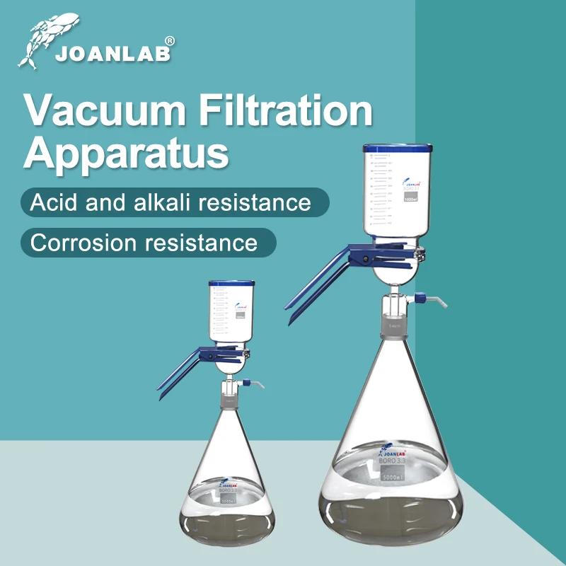 1000ml JOANLAB Vacuum Filter Apparatus Lab Equipment Glass Filter Sand Core Liquid Solvent Membrane With Rubber Tube