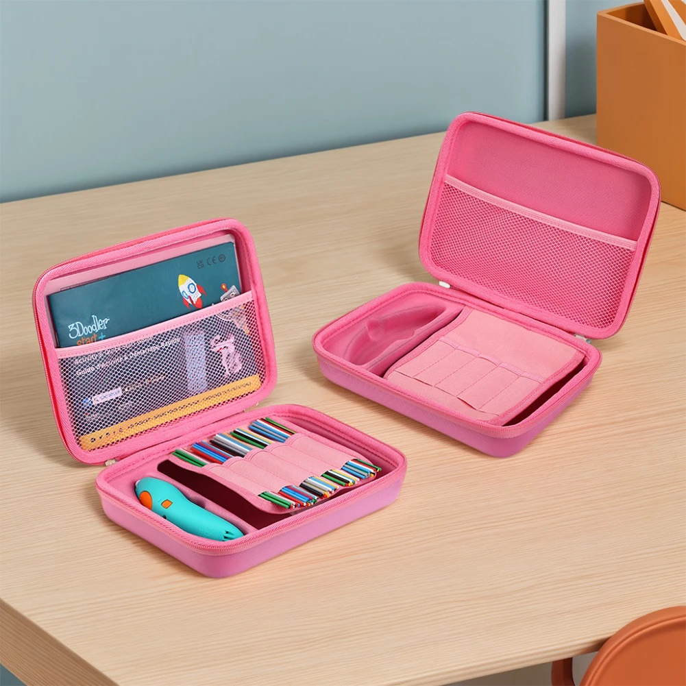 3Doodler Start+ Essentials (2024) 3D 펜 세트용 휴대 가방, 필라멘트 리필 및 충전기용 낙하 방지 보호 케이스
