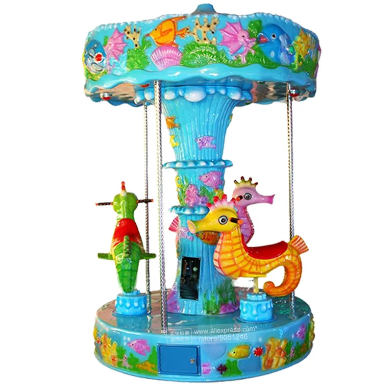 

Indoor Game Center Mini Carousel Horse Coin Operated Music Kiddie Rides Merry Go Round Kids Amusement Equipment Arcade Machine