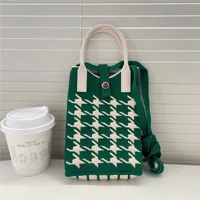 Knitted Crossbody Phone Bag Fashionable Casual Handbag Adjustable Shoulder Strap Small Niche Single Shoulder Handbag 4