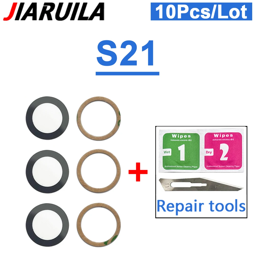 10-Pack Rear Camera Glass Lens with Adhesive Stickers