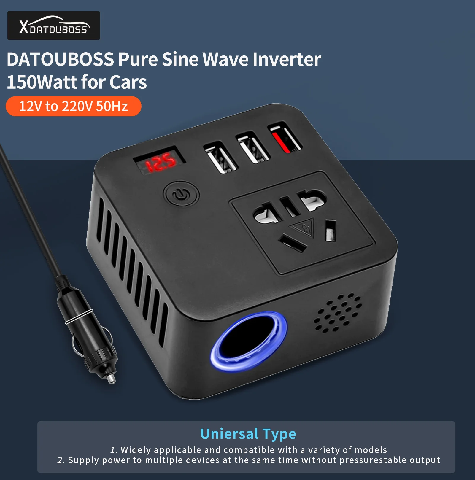 1-PC-Vehicle-Mounted-Inverter-Black-Universal-12v-24V-to-110v-220V ...