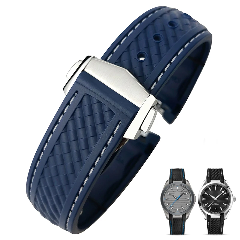 Ремешок силиконовый для часов Omega Seamaster 300 AT150 Aqua Terra 20 мм | Наручные часы
