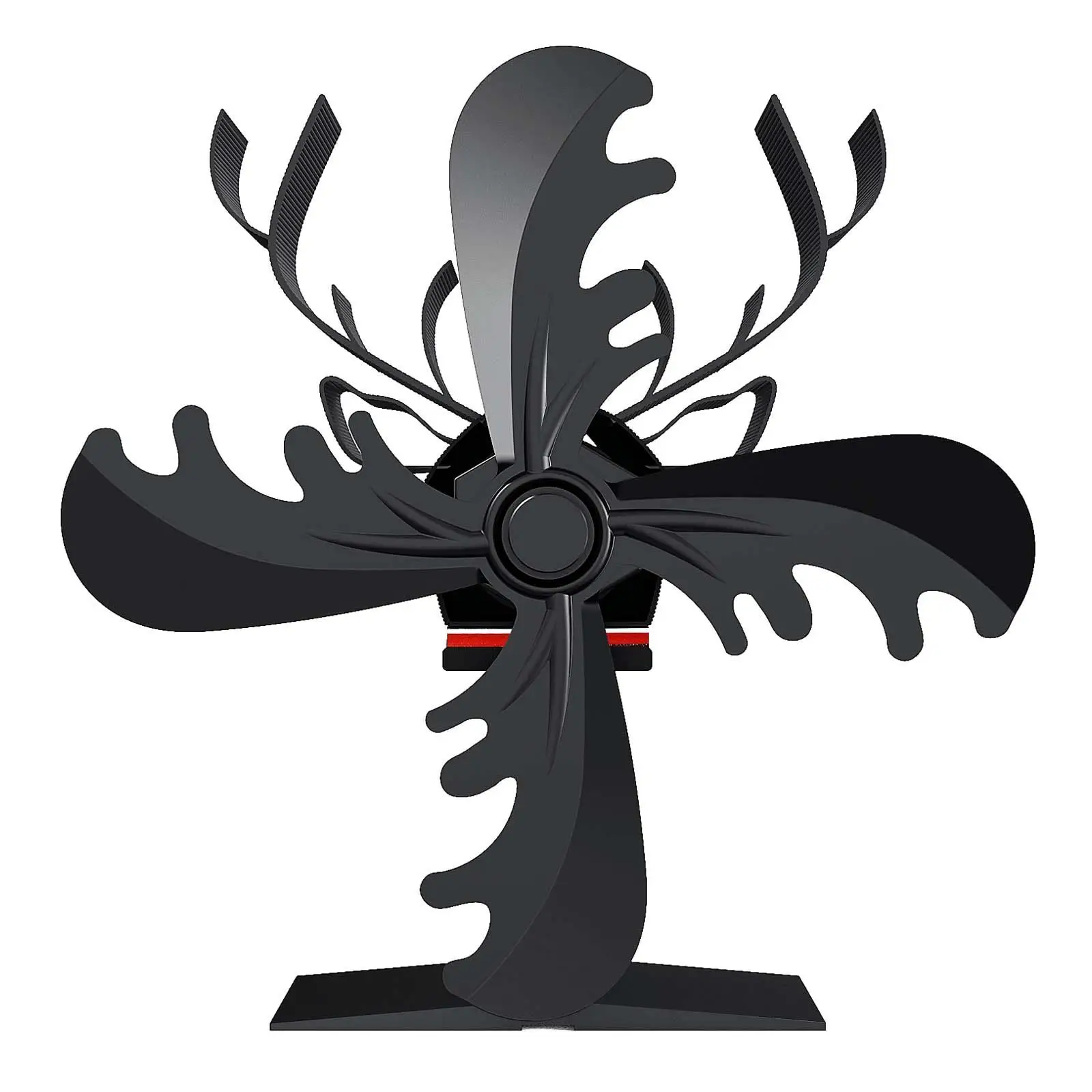 

Wood Burner Fireplace Fan Logs Stove Fan Multifunctional Aluminum Alloy Black Color Silent Running Efficient Lightweight 4 Blade