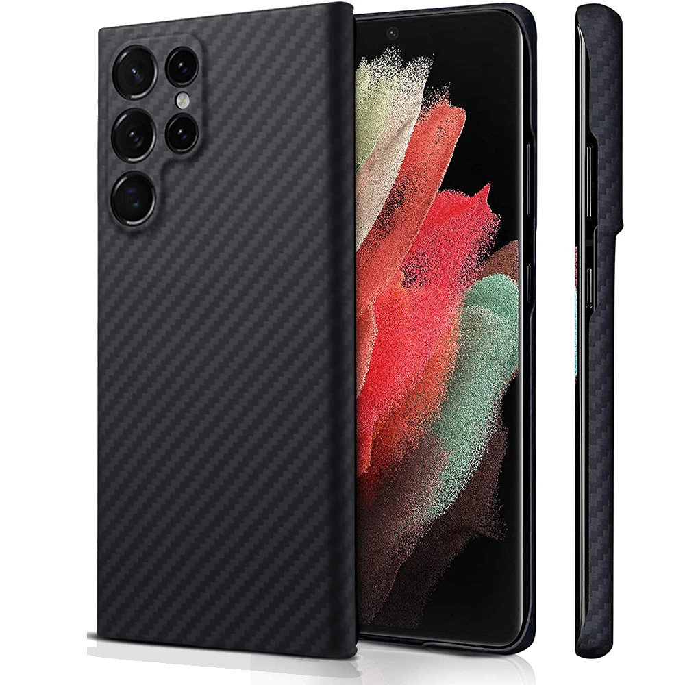 

Real Carbon Fiber Case For Samsung Galaxy S22 Ultra S22 Plus 5G Case Ultra Thin Aramid Fiber Protection Back Cover Capa Fundas