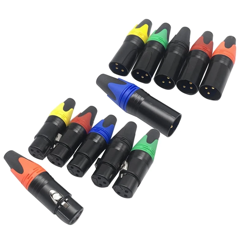 6 Pair NC3MXX NC3FXX XLR MIC Male Plug And Female Jack Adapter
