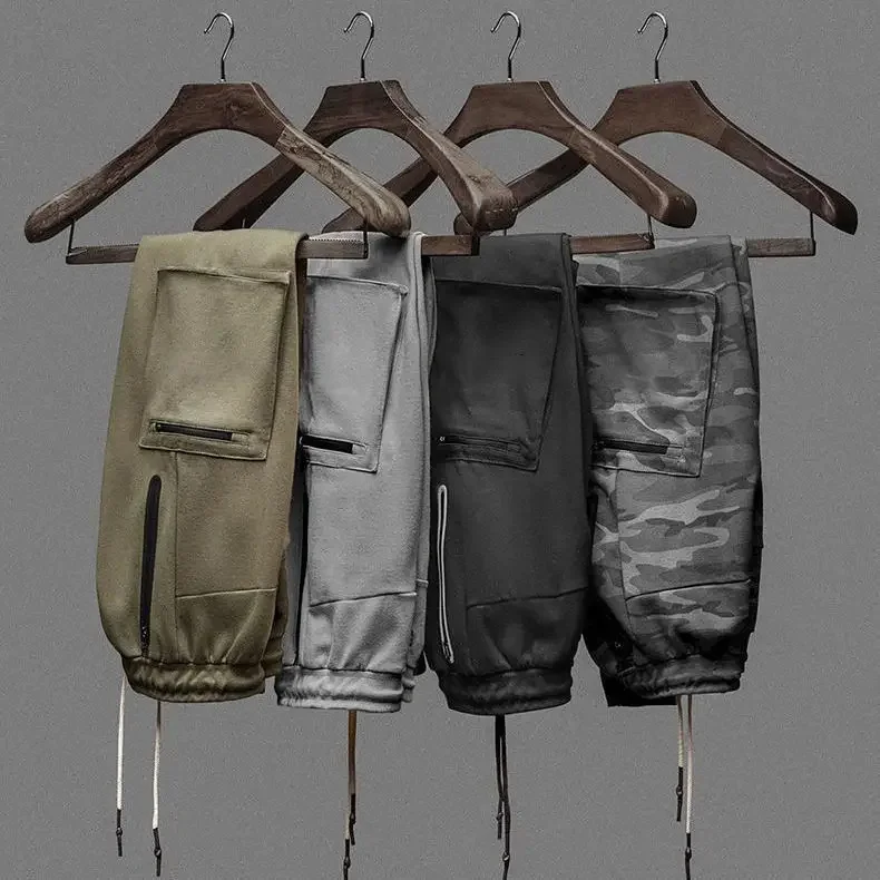 New Autumn/Winter Men's Loose-Fit Sport Casual Trousers Multiple Pockets Cargo Pants Outdoor Fitness Training Quick Dry