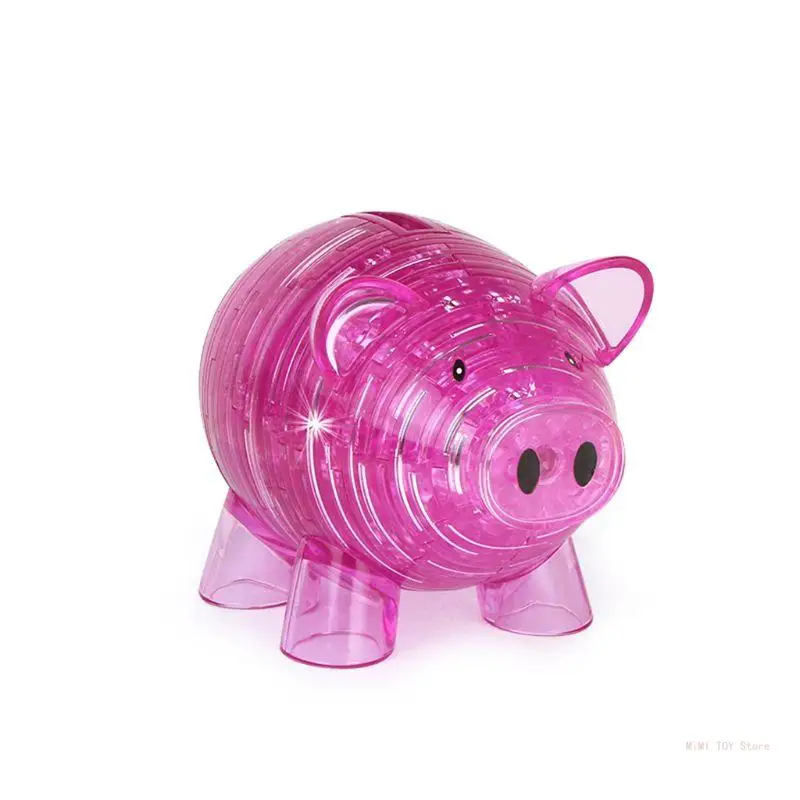 

Puzzle Building Block DIY Pig Model Piggy Educational Gift