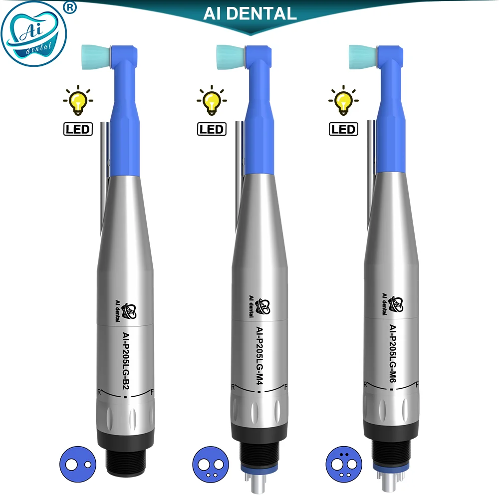 

AI-P205LG-M4/B2//M6 Dental Prophy Handpiece Tooth Polishing With micro power generator LED E-Type Air Motor Dentist Tools