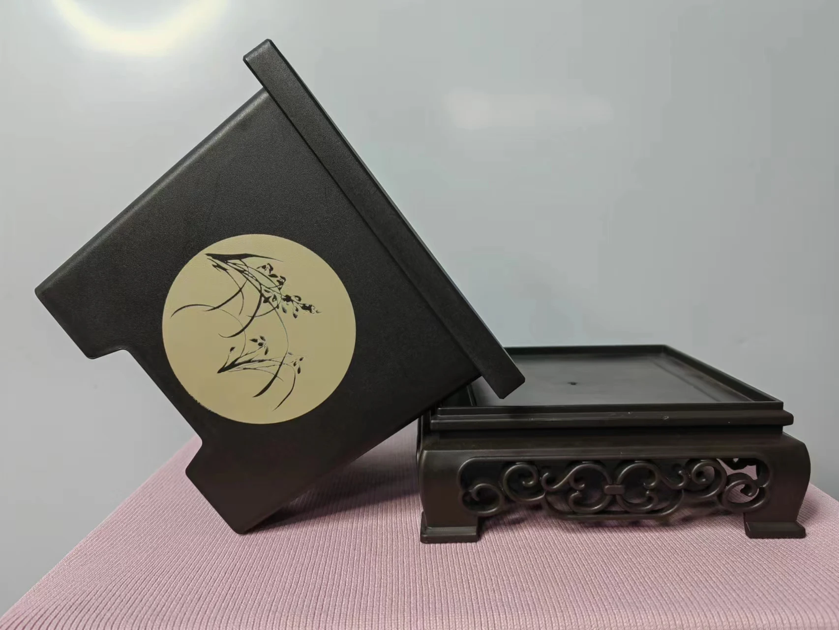 동양적 요소 중국 스타일 송진 화분, 레트로 플라스틱 화분, 모조 보라색 모래 화분