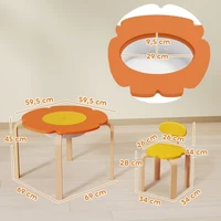 Ensemble de table et chaises pour enfants en forme de fleur, 5 pièces, avec sac de rangement, portable, pour salle de jeux, chambre à coucher, bureau d'étude, dessin, jeu, repas, combinaison table et chaise pour tout-petits 3