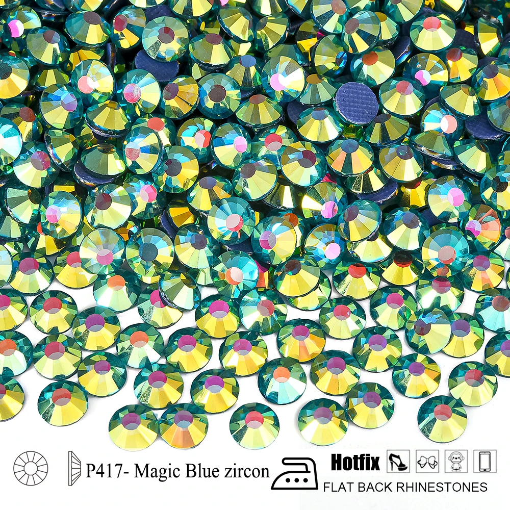 Oleeya Glitter Hotfix Rhinestones - 1440pcs Crystal Pack for DIY Nail Art Accessories