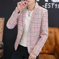British suit men spring and autumn thousand birds checkered plankton handsome small suit clothes men's high-end casual coat tide 2