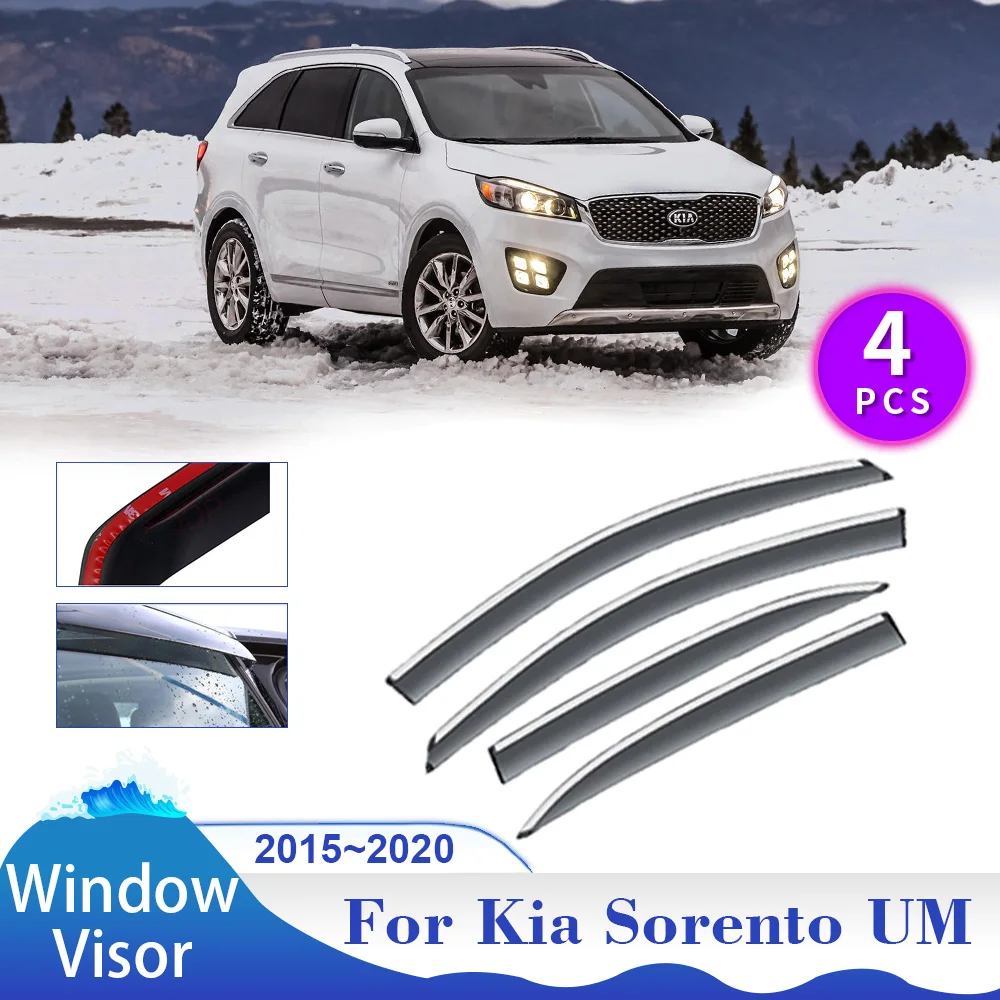 

Car Window Visor for Kia Sorento UM KX-4 2015~2020 Side Vent Smoke Covers Sun Rain Guards Deflector Awnings Shelters Accessories