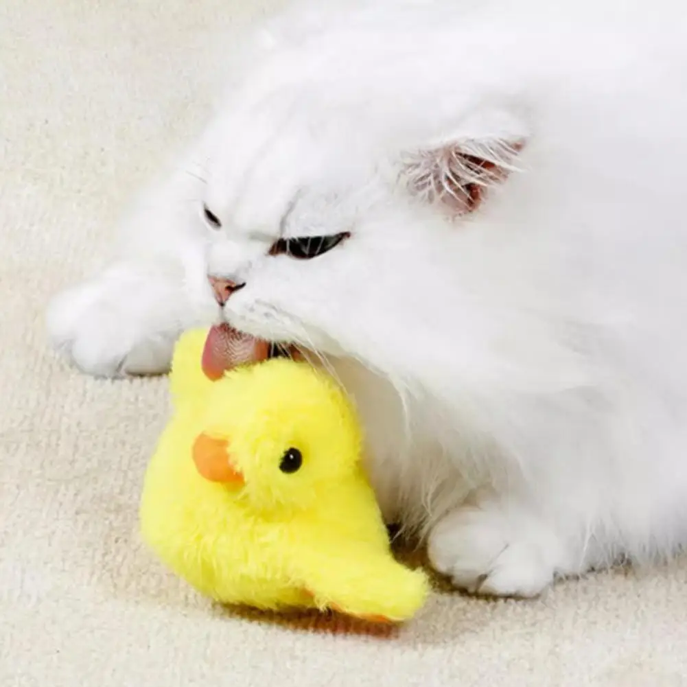 

Sound-making Cat Toy Electric Cat Toy Bite-resistant Plush Duck with Sound Vibration Sensor Engaging Pet Supplies for Cats Duck