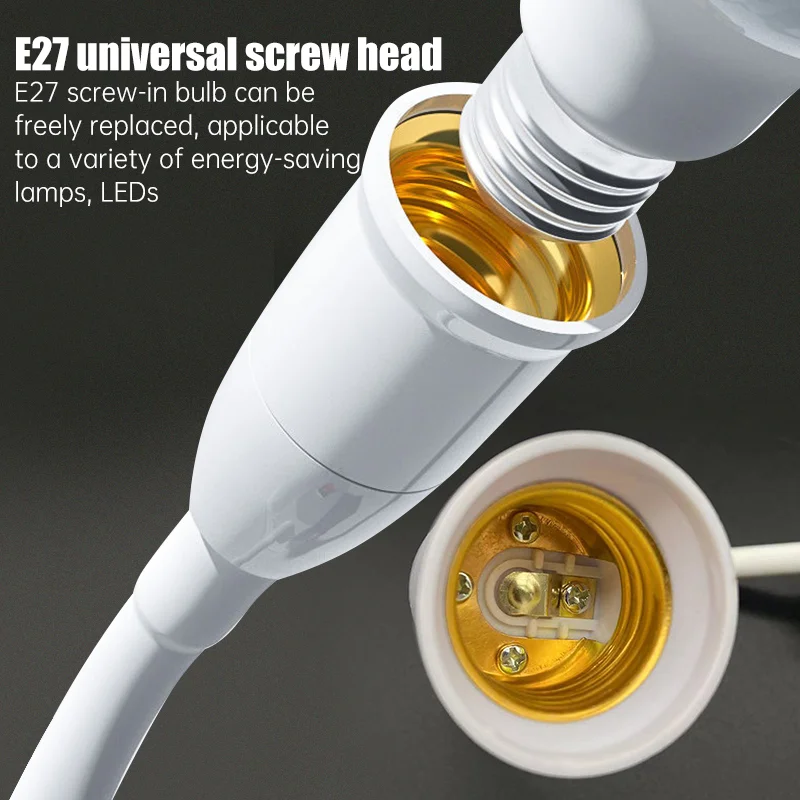Portalampada LED Con Interruttore, Base E27, Bianco, Per Interni, 1 Pezzo - Foto 2