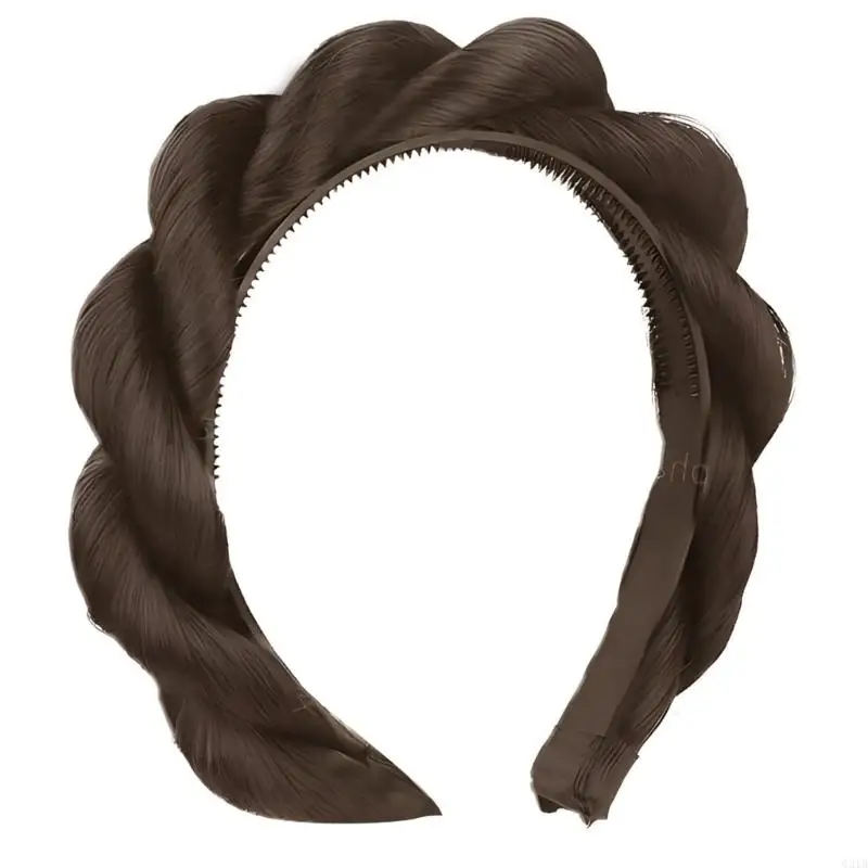 G2TB Girls Braided Hairband Hair Extensions Headband for Cosplay Street Photography Braided Bun Princess Coser