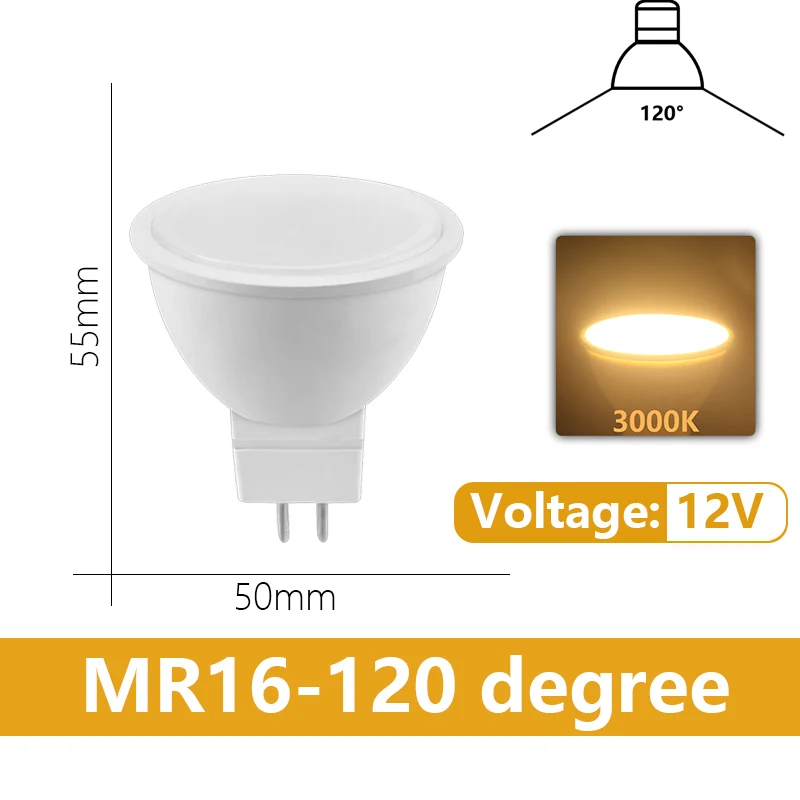 ตัวเลือกสินค้า หลอดไฟ LED GU5.3 12V ประหยัดพลังงาน