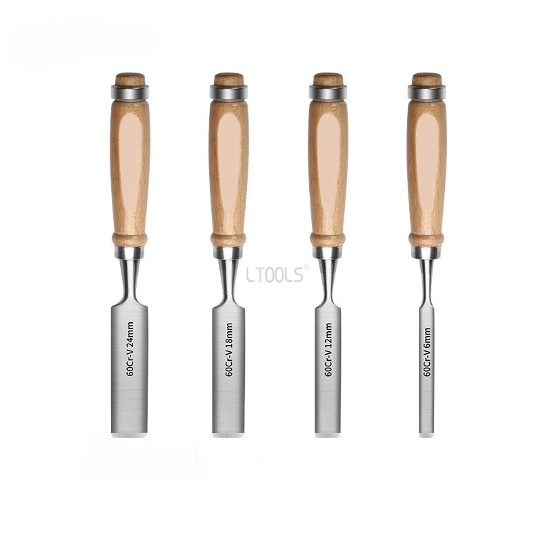 4pcs Wood Carving Chisel 60CRV Chromium Vanadium Steel Semi-Circular Steel Wood Carving Gouge Chisels Tool DIY Woodworking