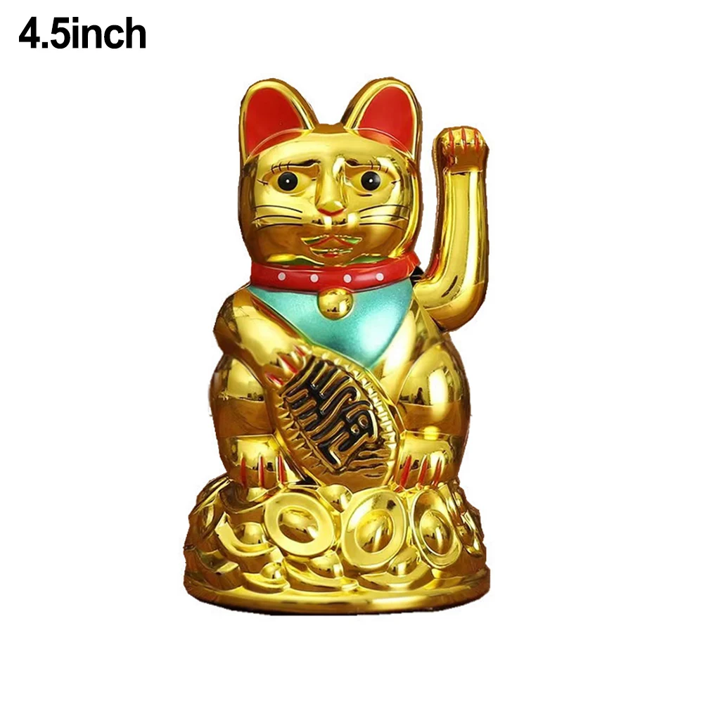 Glückliche Katze, winkender Handbarren, der Maneki Neko Glück winkt, 11,4–6,5 cm, Heimbüro, Auto, Dekoration, Heimdekoration, Geburtstagsgeschenke – Detail 5