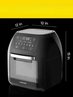 Multifunctional Digital Air Fryer+ Rotisserie, Convection Oven, 17 Touch Screen Presets, 10L Family Size, Auto Shutoff, Black 2