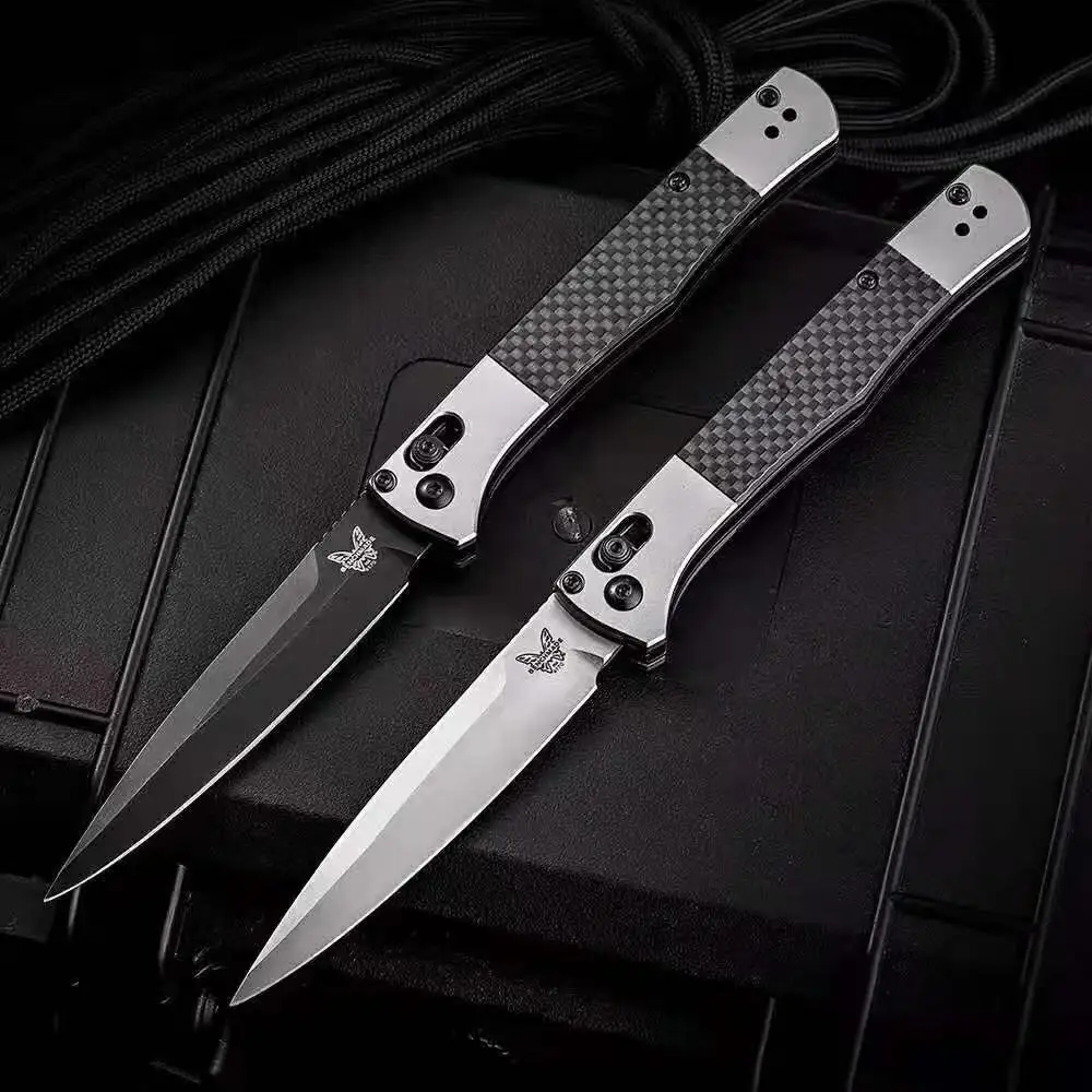 

BENCHMADE BM268 Camping Knife Italian Mafia 4170BK (Side Jump) Multi-functional Safety Defense Pocket Knives EDC Tool