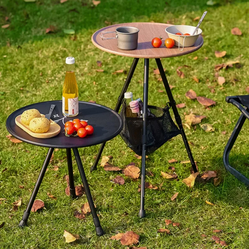 Outdoor Aluminum Folding Table Portable Lightweight Small Round Table Can Lift Camping Camping Simple Tea Table And Chair 2024