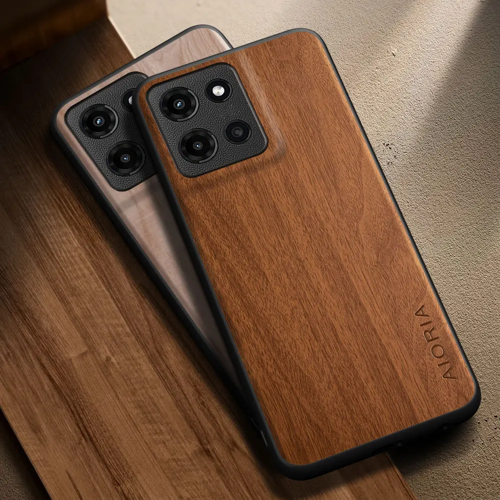 Stylish Wooden Pattern PU Leather Phone Case