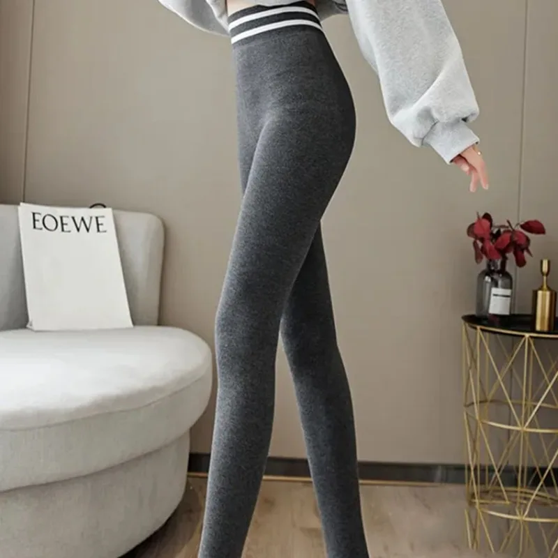 

Women Winter Warm Leggings Step on Foot Thick Plush High Pants Velvet Lined Slim Leggins Trousers Ankle-length Fashion Legginsy