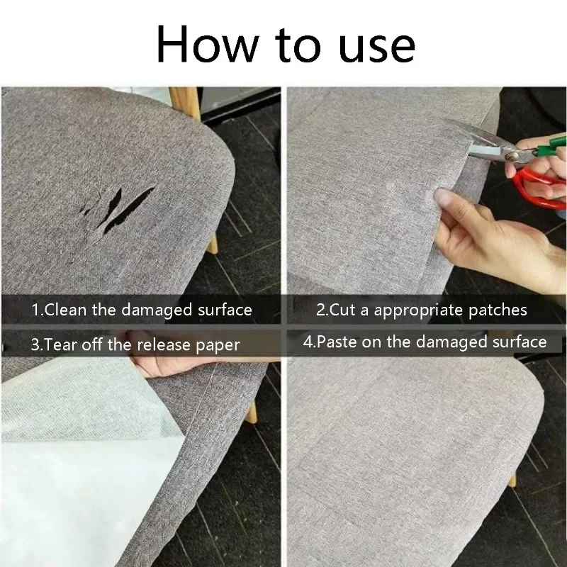 DIY 셀프 접착 리넨 원단 고정 시트 리넨 수리 패치 (소파, 자동차 시트, 사무실 의자, 상자, 수공예품, 핸드메이드 DIY용)