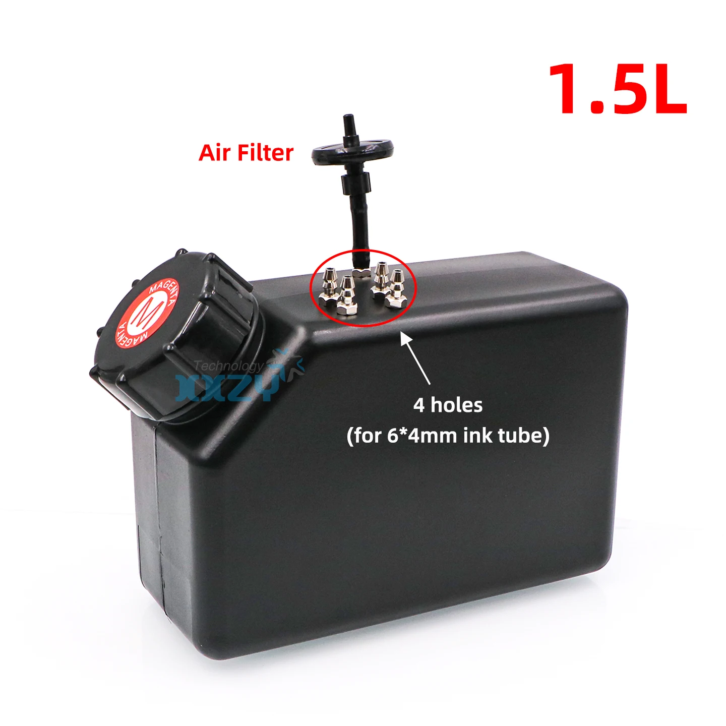 1.5L UV Ink Cartridge for UV Flatbed Printer Ink Bottle with Level Sensor Stirring Motor 1.5L Bulk CISS 1500ml White Ink Tank