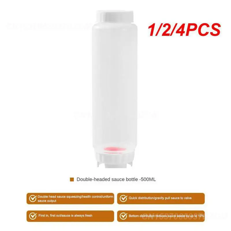 Double-headed Squeeze Bottle Effective Leak-proof Feature Innovative Inverted Bottle Efficient Sauce Dispensing 1/2/4PCS