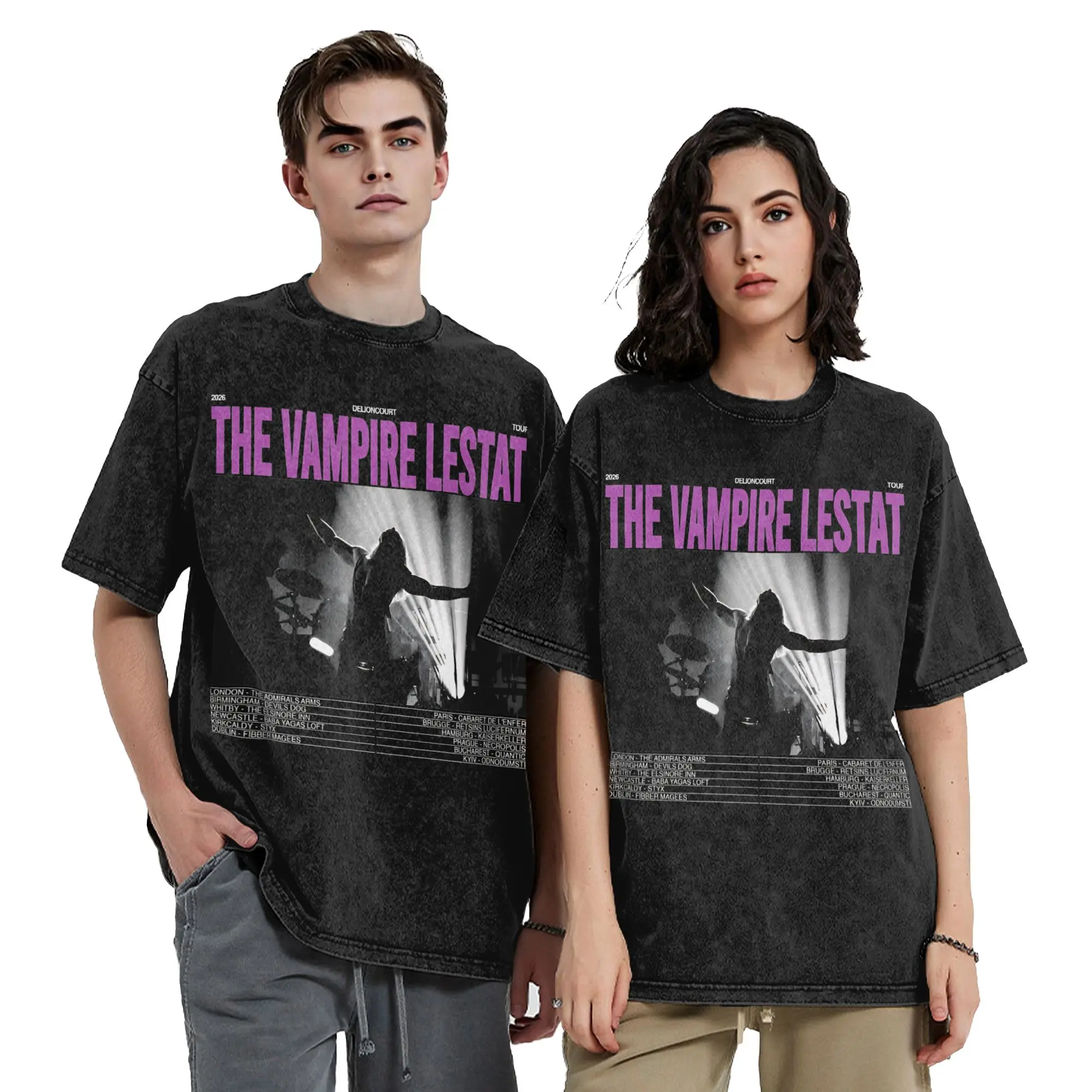 Herren- und Damen-T-Shirt „The Vampire Lestat“ – Trendiges, gewaschenes Sommer-T-Shirt, Streetwear, lockere Freizeitkleidung, Dropshipping – Detail 1