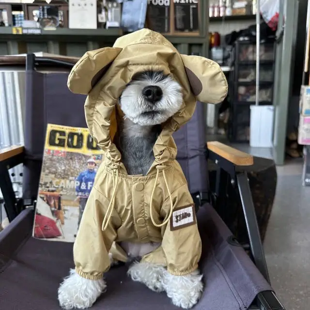 Windproof Coat for Pets, Puppies and Kittens, Schnauzer Bear, Teddy, Shiba Inu, Clothing