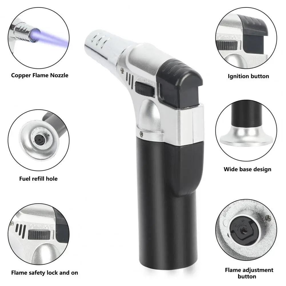 Durable Jet Torch Windproof Lightweight Jet Flame Pocket Mini BBQ Igniter Camping Tool Metal Candle Igniter for Home