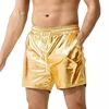 Mens Summer Outfit Shorts Shiny Nightclub Glossy Gold Sliver Black Sweatpants Men Metallic Disco Party Drawstring Short Pants 1