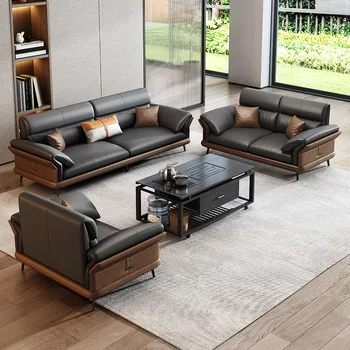 Modern Office Leather Sofa Set 1