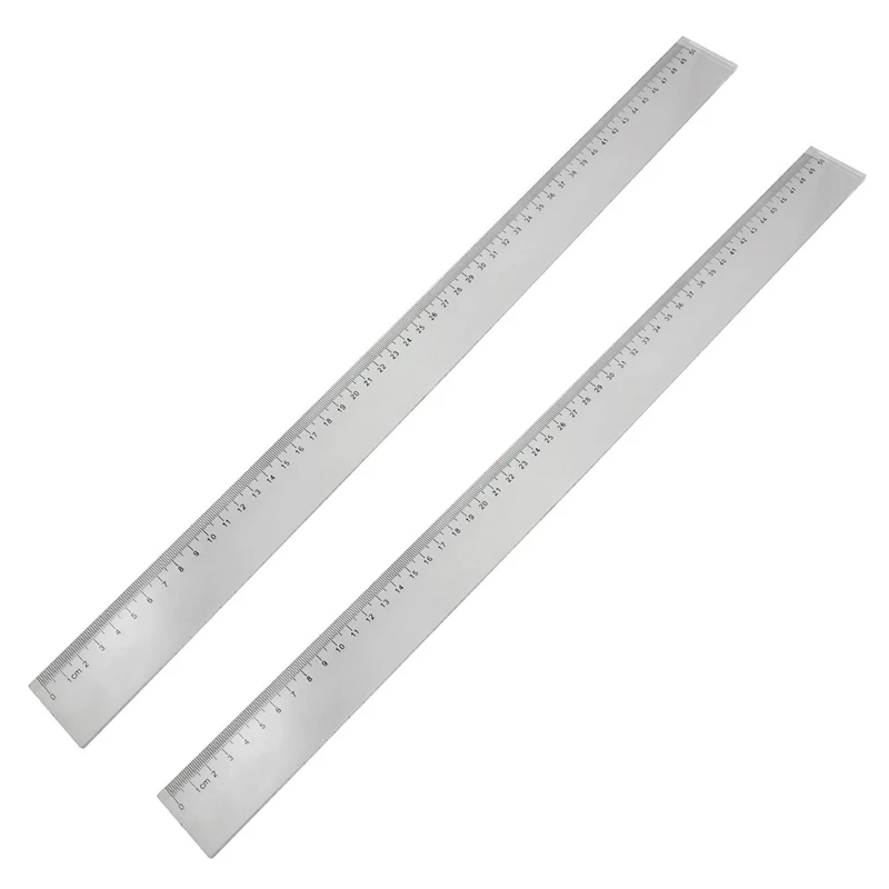 

2X 50Cm Clear Plastic Measuring Long Straight Centimeter Ruler