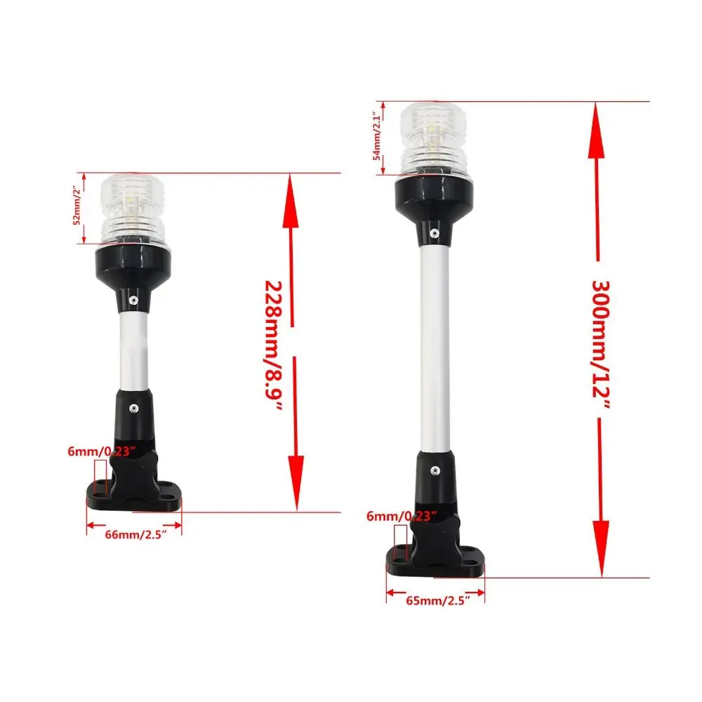 알루미늄 합금 막대 LED 앵커 라이트 12-24V DC 간편 설치 해양 항해등 견고한 구조 접이식 디자인