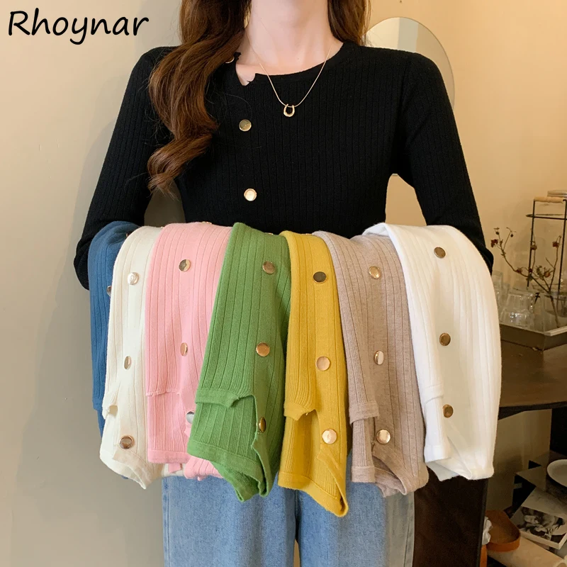 

8 Colors Pullovers Women Knitting Elegant Ulzzang Sweater Slim Females Autumn New Arrival Aesthetic Trendy Vintage Harajuku Chic