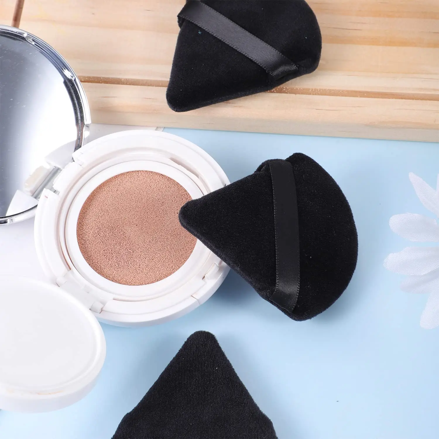 OVW 1/4/8 Pcs Triangle Velvet Powder Puff Soft Cosmetic Puff Powder Puff Women Make Up Accessories Beauty Tools 6