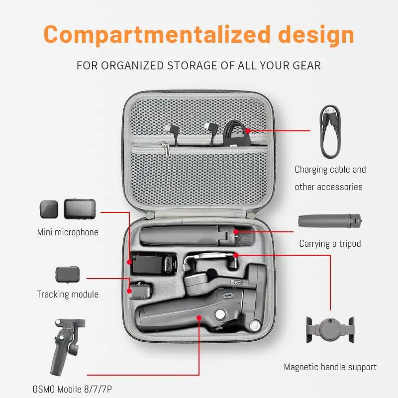 Portable PU Shoulder Bag, Travel Case for Gimbal Stabilizer & Accessories