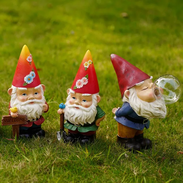 Kerti Napenergia Törpe Cella Kültéri Dekorációs Kiegészítők Gyanta Gnome Szoborlámpa Gyepen Elf Szobor Világítás Led Homed Udre Tree