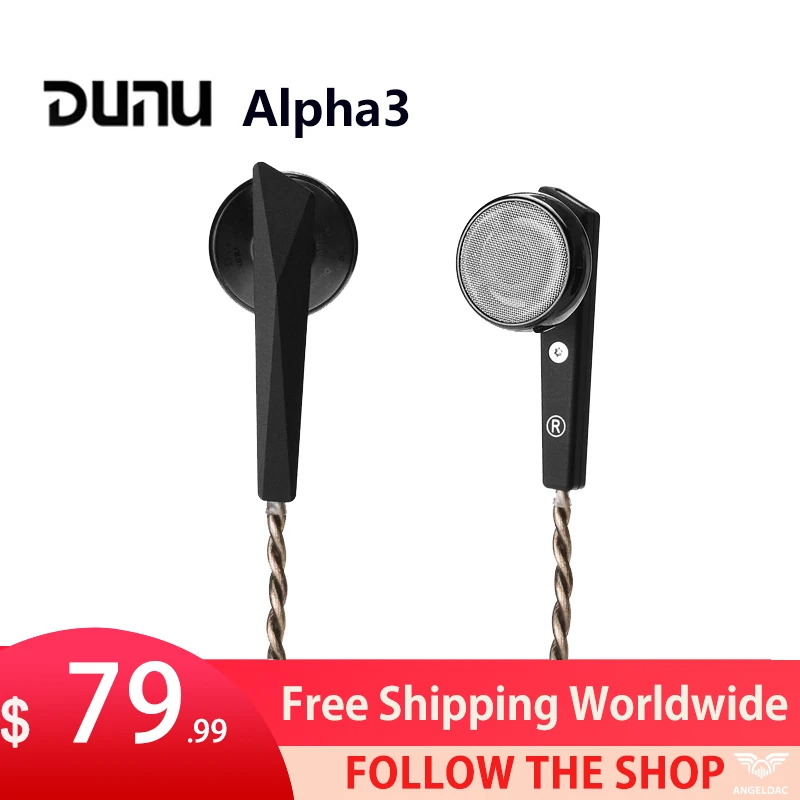

DUNU Alpha3 / Alpha 3 Flagship Flathead Earbuds 14.2mm Dynamic Driver In Ear Earphone Flat-head HiFi Music Audio Headphone