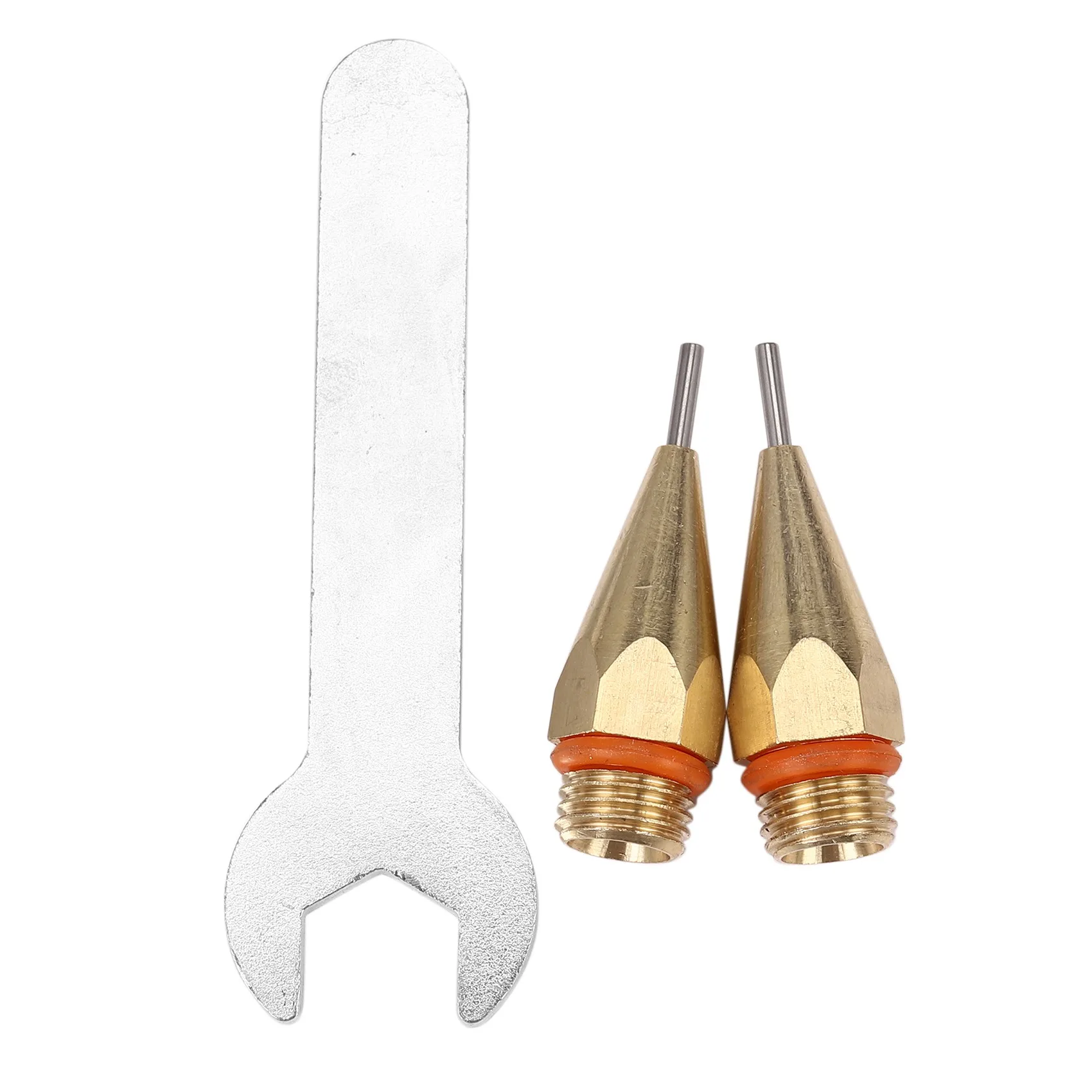 2Pcs 1Mm Diameter Hot Melt Glue Nozzle 1.0X40Mm Copper Nozzle With Wrench Interchangeable Parts