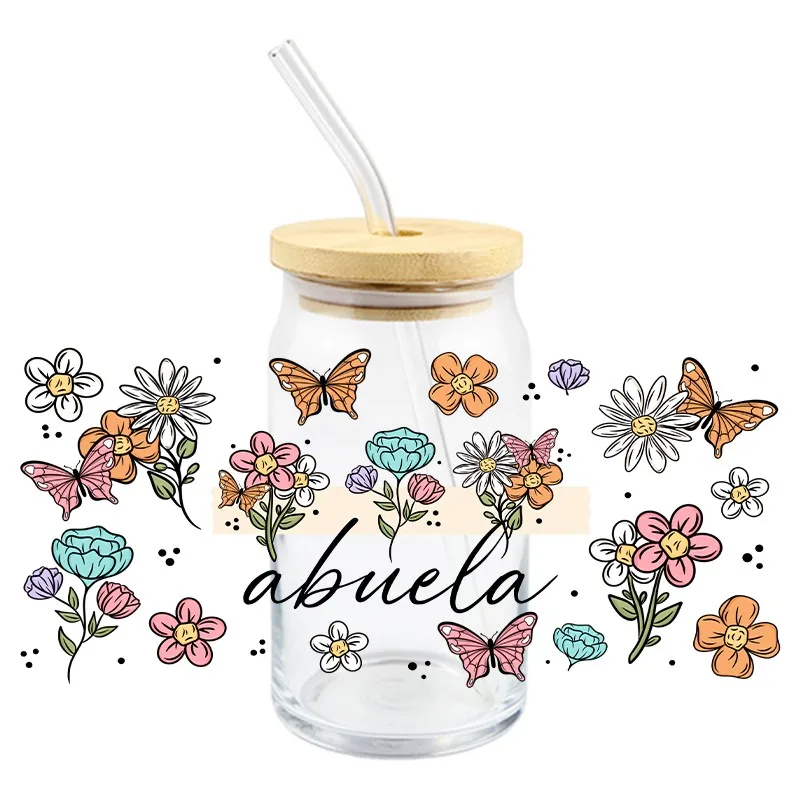 UV DTF Transfer Sticker Mother's Day For The 16oz Libbey Glass Wraps Bottles Cup Can DIY Waterproof Decals Hot Sale